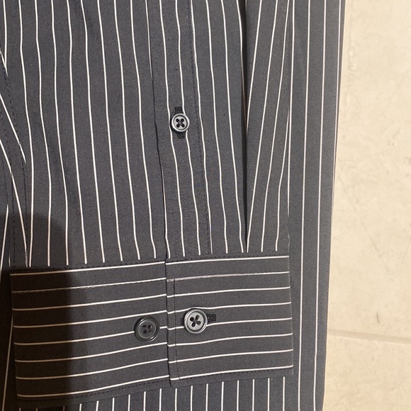 Mens EXPRESS L/S Button Down! Vertical Stripes! Dress Shirt LARGE Brand NEW!🔥🎄 - Picture 13 of 15
